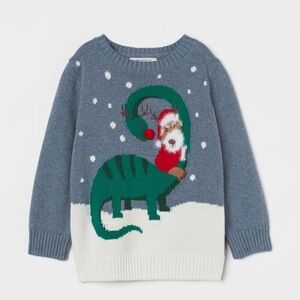 Christmas dinosaurs Santa sweater